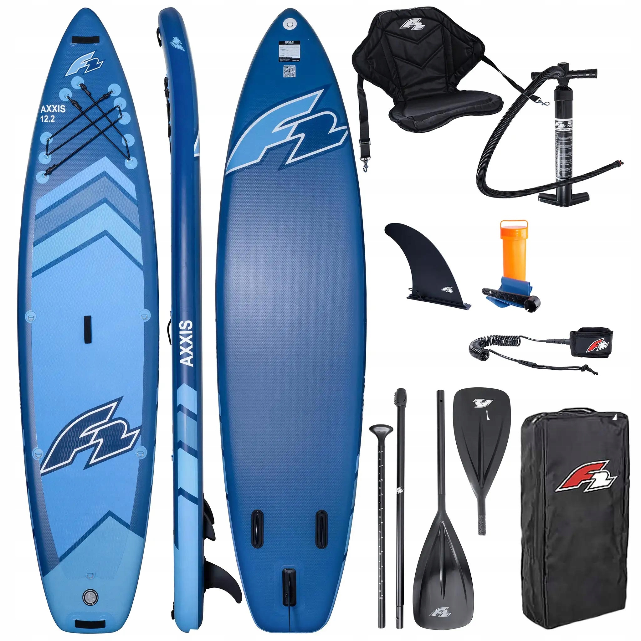 Deska pompowana Sup F2 Axxis 12'2" Navy Blue Combo Wiosło 2w1 Siedzisko