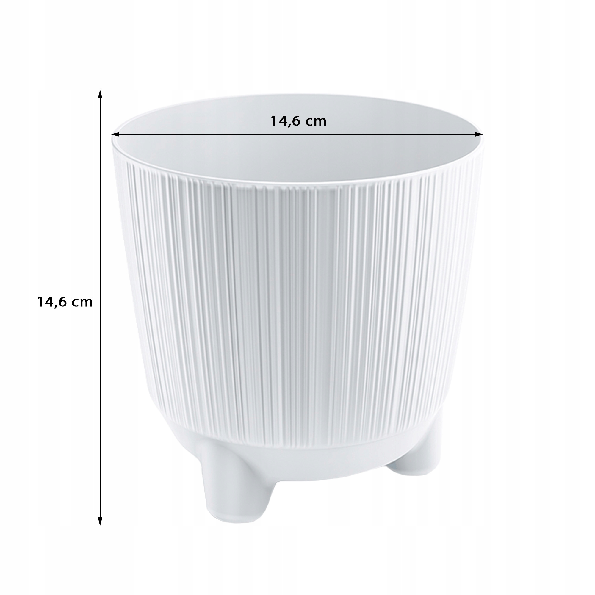 DONICZKA OSŁONKA OKRĄGŁA NA KWIATY 14,5 CM BIAŁA Materiał wykonania tworzywo sztuczne