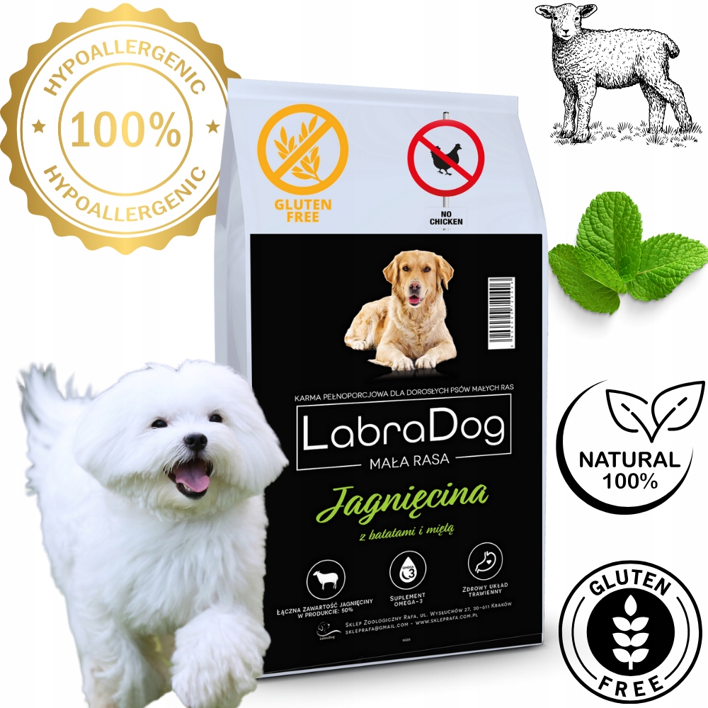 Levně LabraDog Superfood Hypoalergenní jehněčí maso na skvrny pod očima 2x2 kg