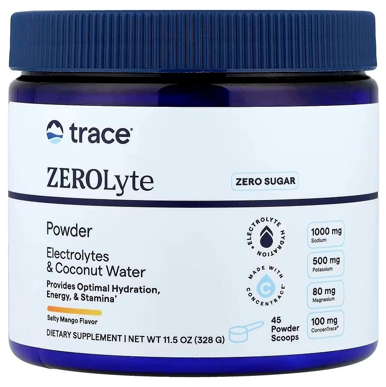 Trace Minerals ZEROLyte prášek, Salty Mango, prášek, 328 g