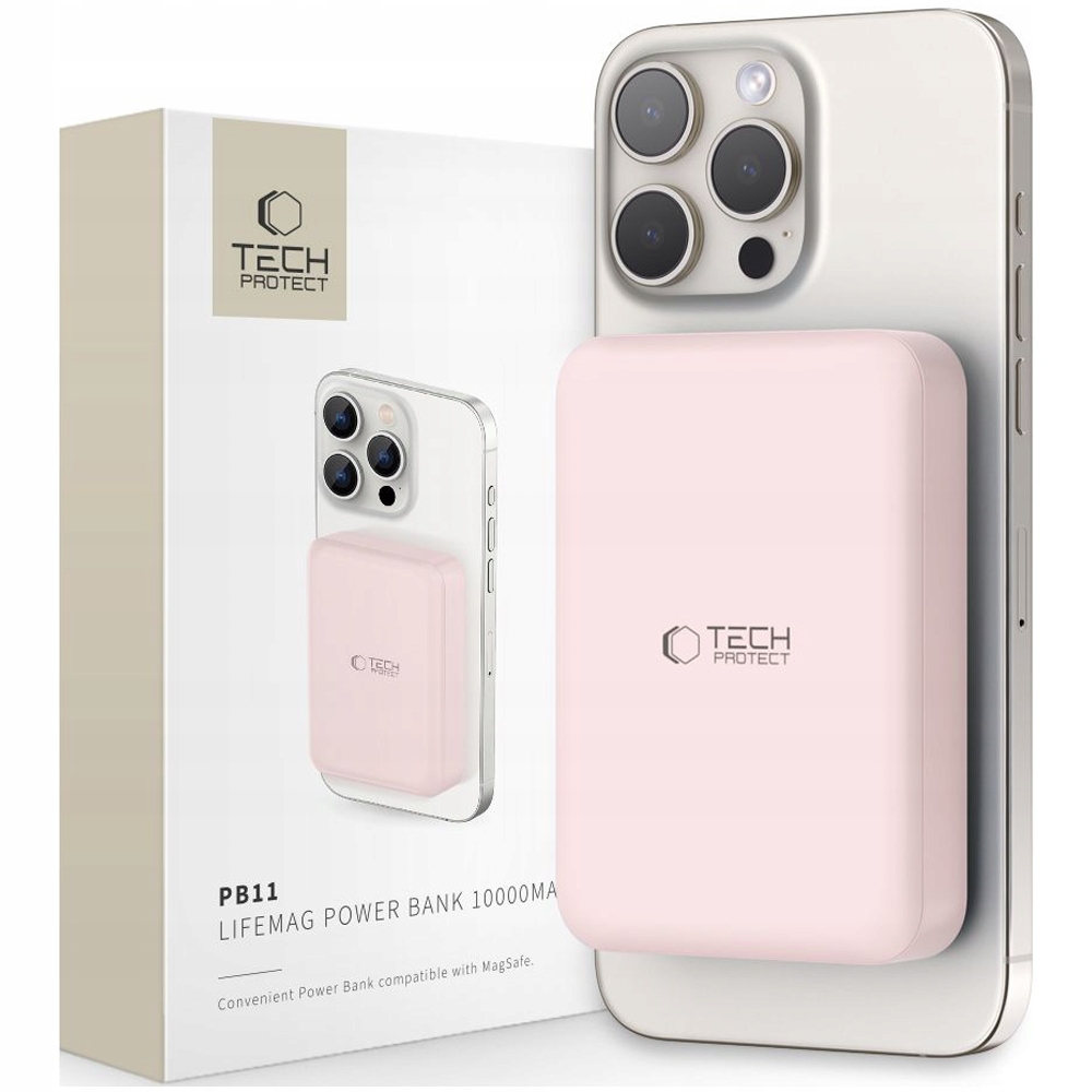Tech-protect PB11 Lifemag Magsafe Power Banka 10000MAH Pink
