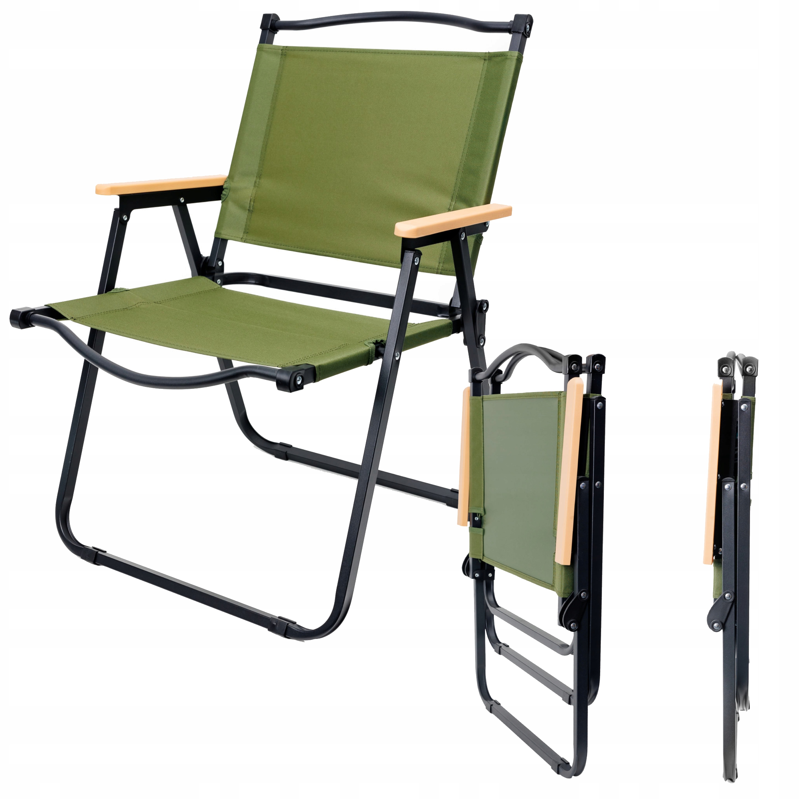 Krzesło Składane Ogrodowe Krzesełko Turystyczne Kempingowe Z Oparciem