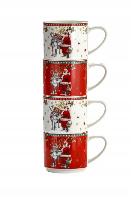 4x Vánoční hrnek 330 ml Vánoce na stojanu Svatý hrníček Mikuláš