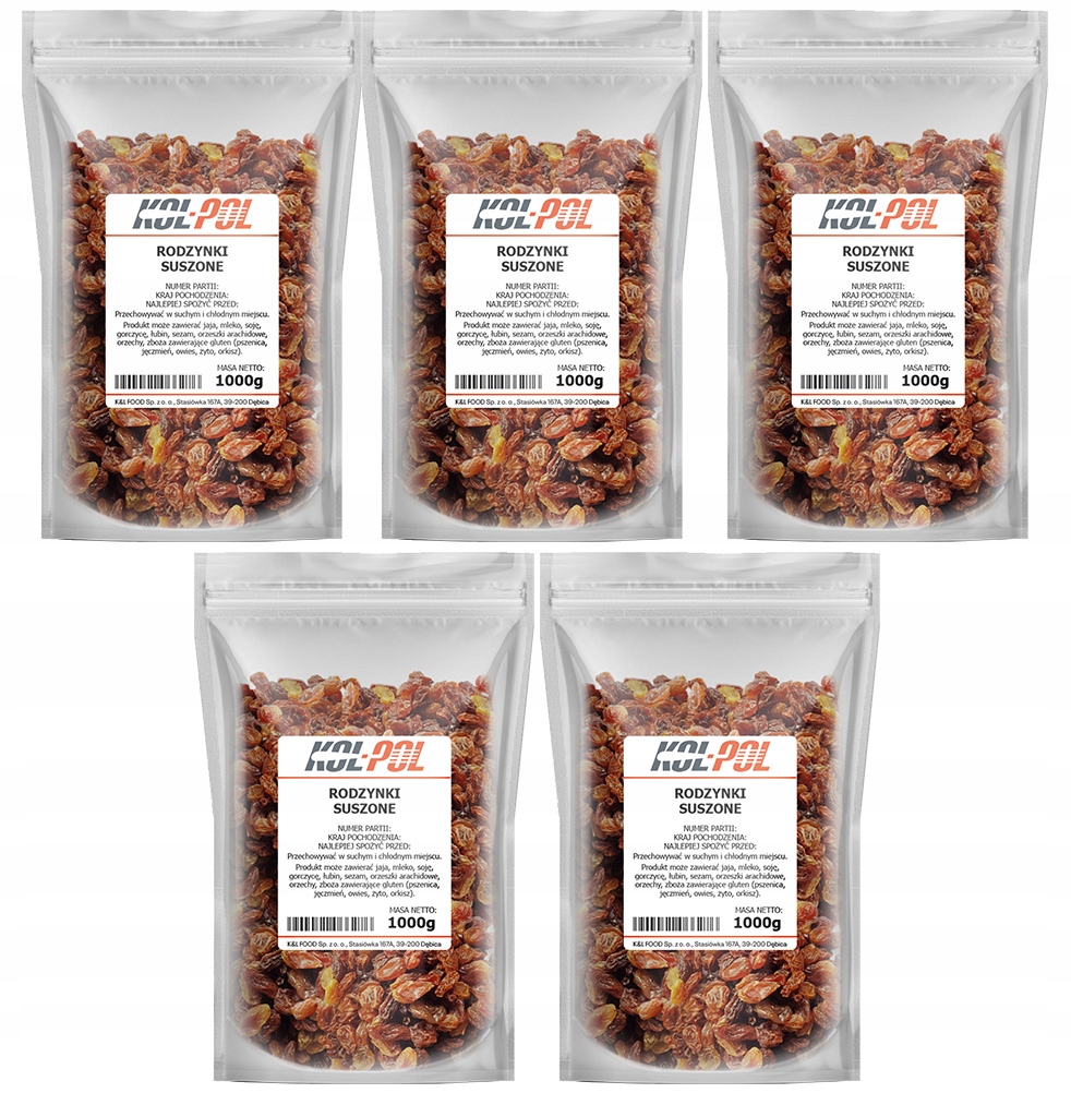 Levně Rozinky Sultánky 5 kg Sultánky sladké čerstvé vysoce kvalitní Kol-Pol