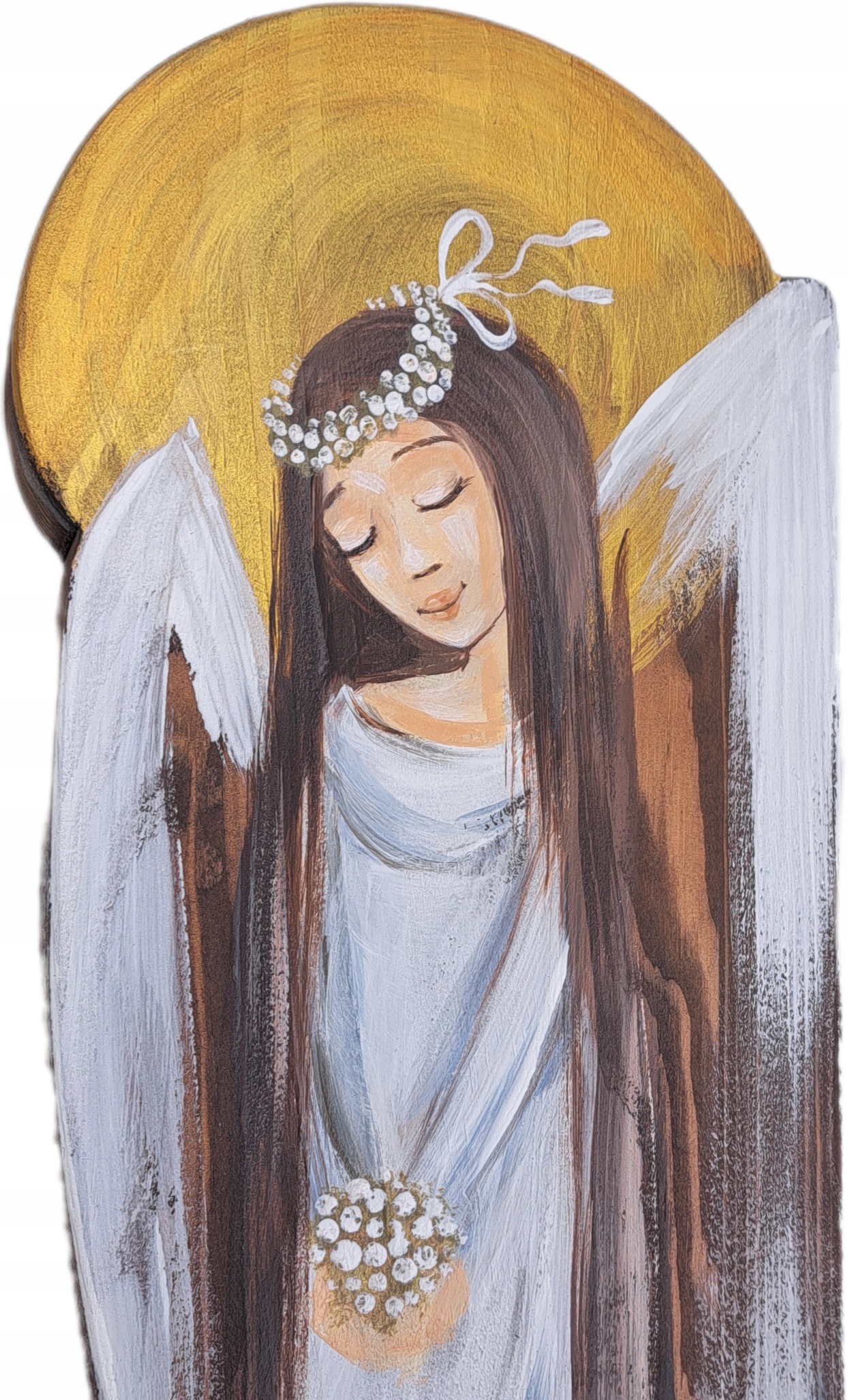 Obraz Dřevěný Velký anděl Svaté Přijímání Křest