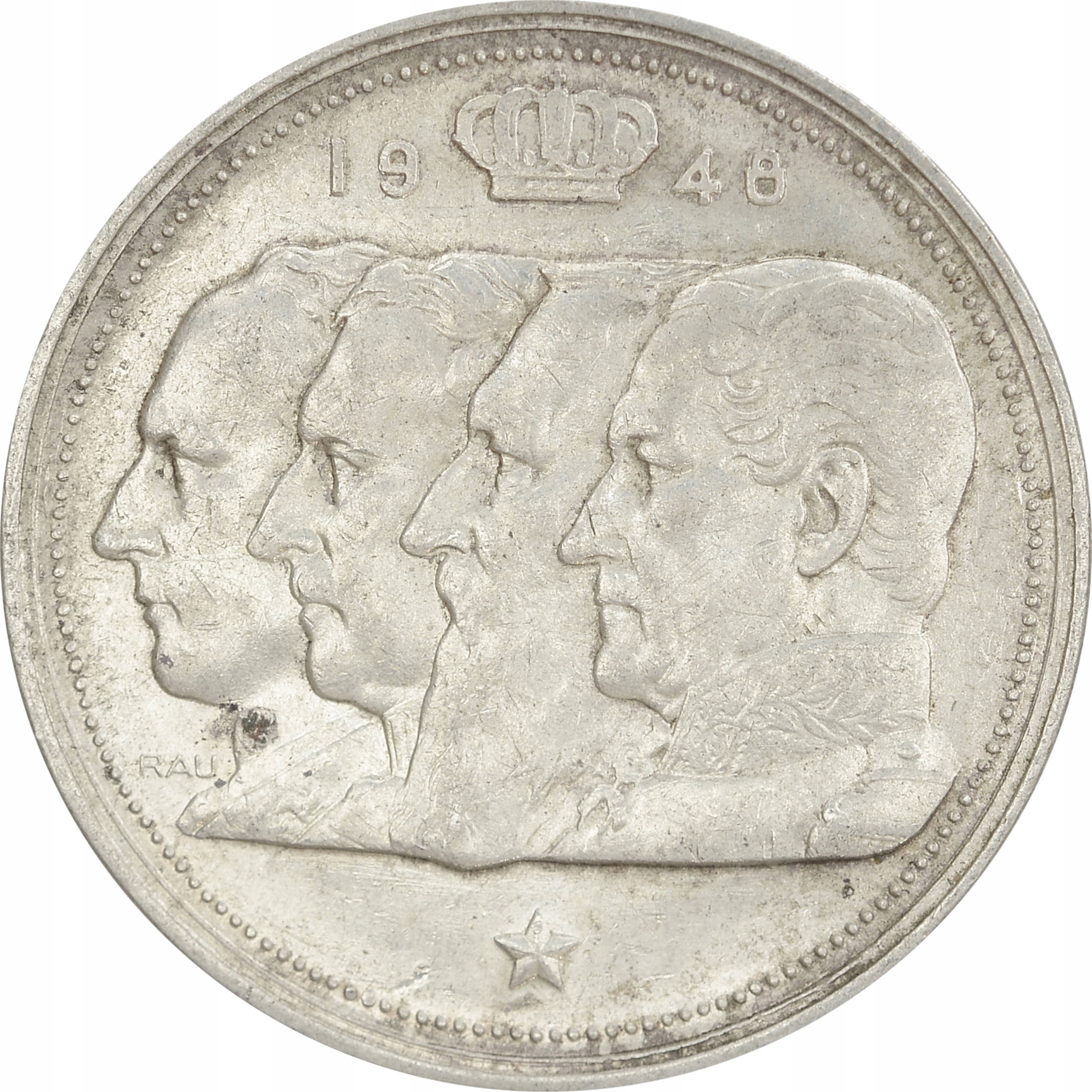 15.BELGIA, LEOPOLD III, 100 FRANKÓW 1948 QUE