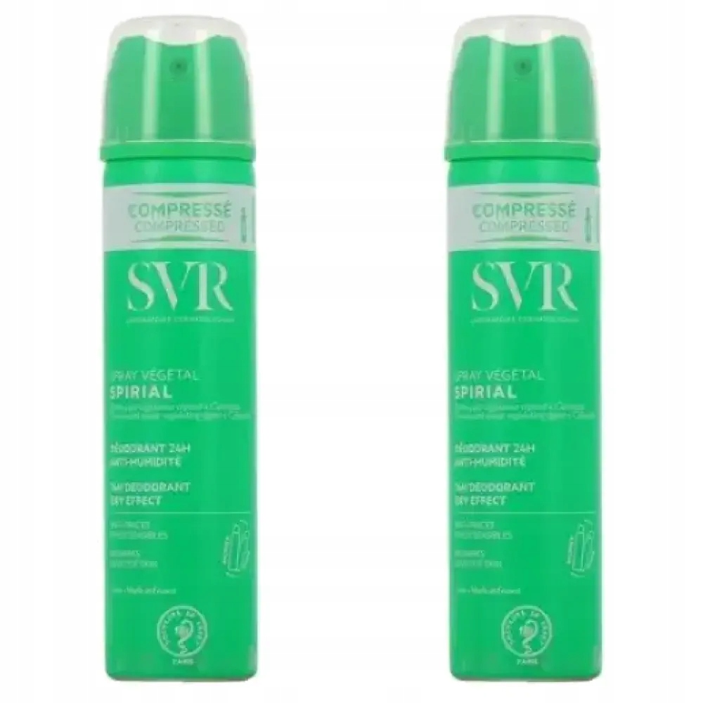 2x Svr Spirial Vegetal, dezodorant 24 H, spray 75 ml