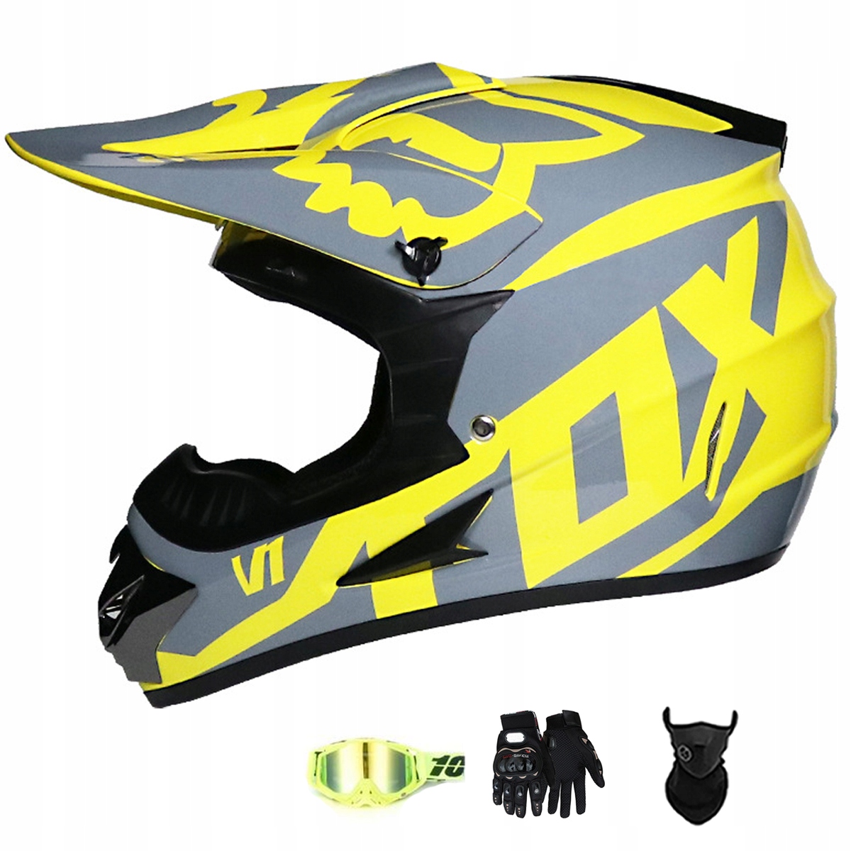 Motocyklová Přilba Lehká Enduro Quada Brýle Rukavice Maska S