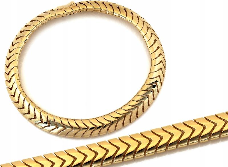 Náramek ze zlata 585, módní, široká páska bez kamenů jako dárek r19 14K