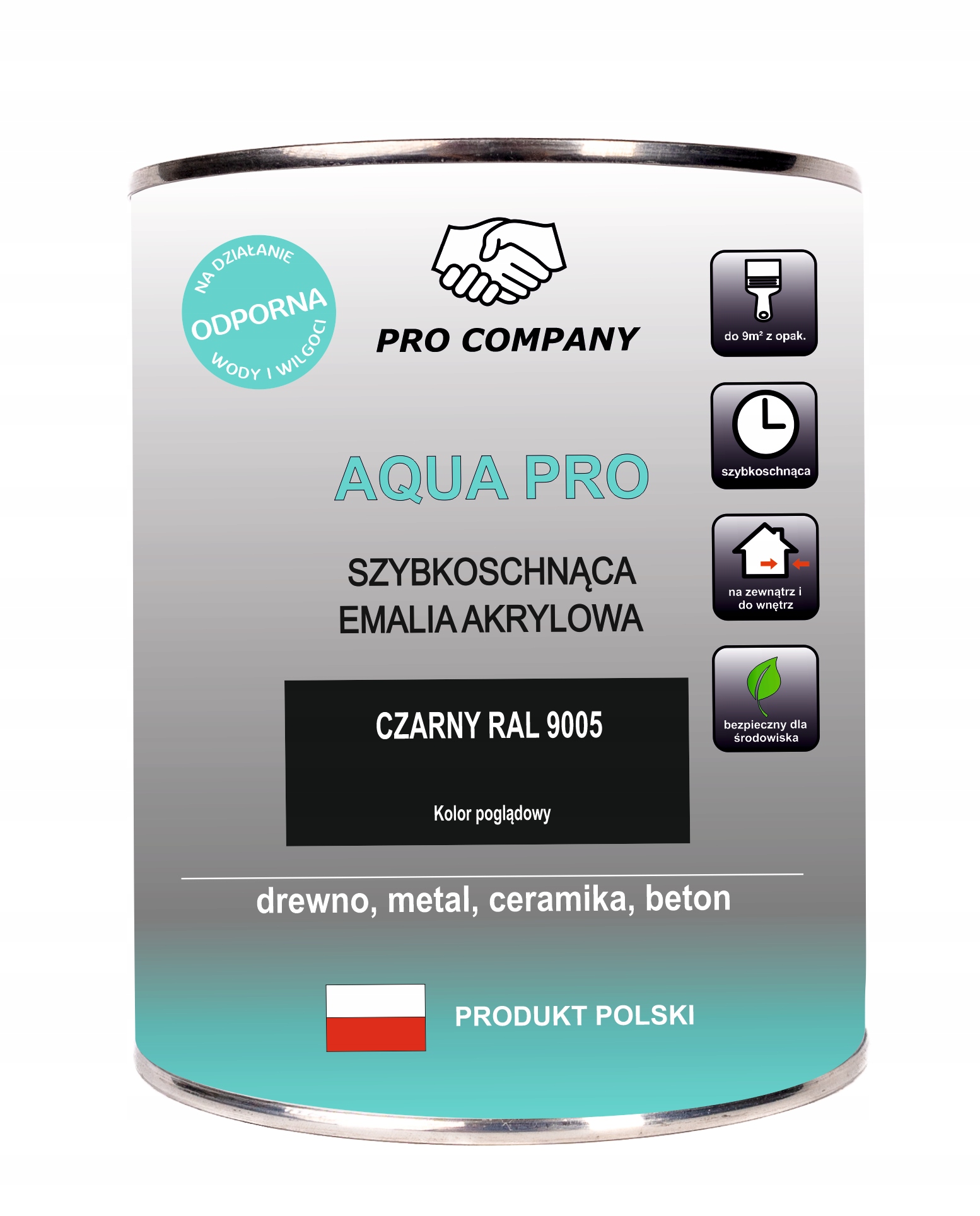 

Aqua Pro Emalia Szybkoschnąca 0,8L Czarny 9005