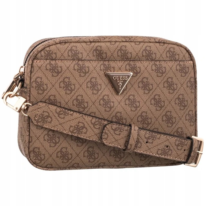 Dámská kabelka Guess Meridian II Camera Bag HWSG69 Latte Logo Béžová