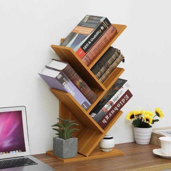 ECARLA regał 5 półek na książki na biurko SZ36JBR Szerokość mebla 26.5 cm