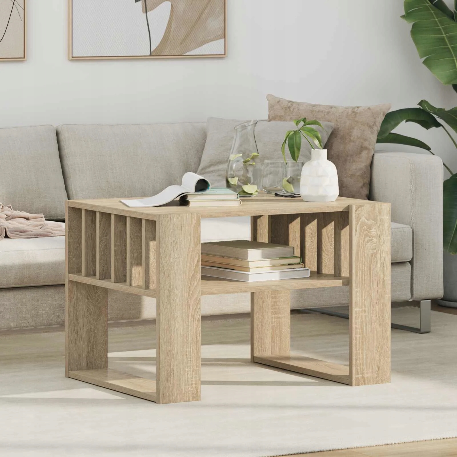 vidaXL Konferenční stolek Sonoma dub 66 x 49,5 x 45 cm