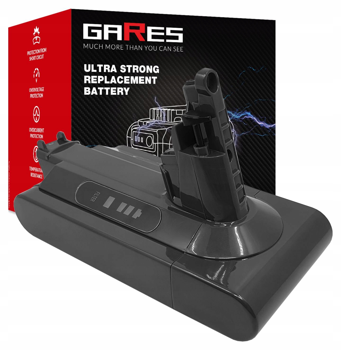 Akumulátor Gares pro Dyson V10 SV12 SV27 969352-02 25,2V 2,0Ah 2000 mAh