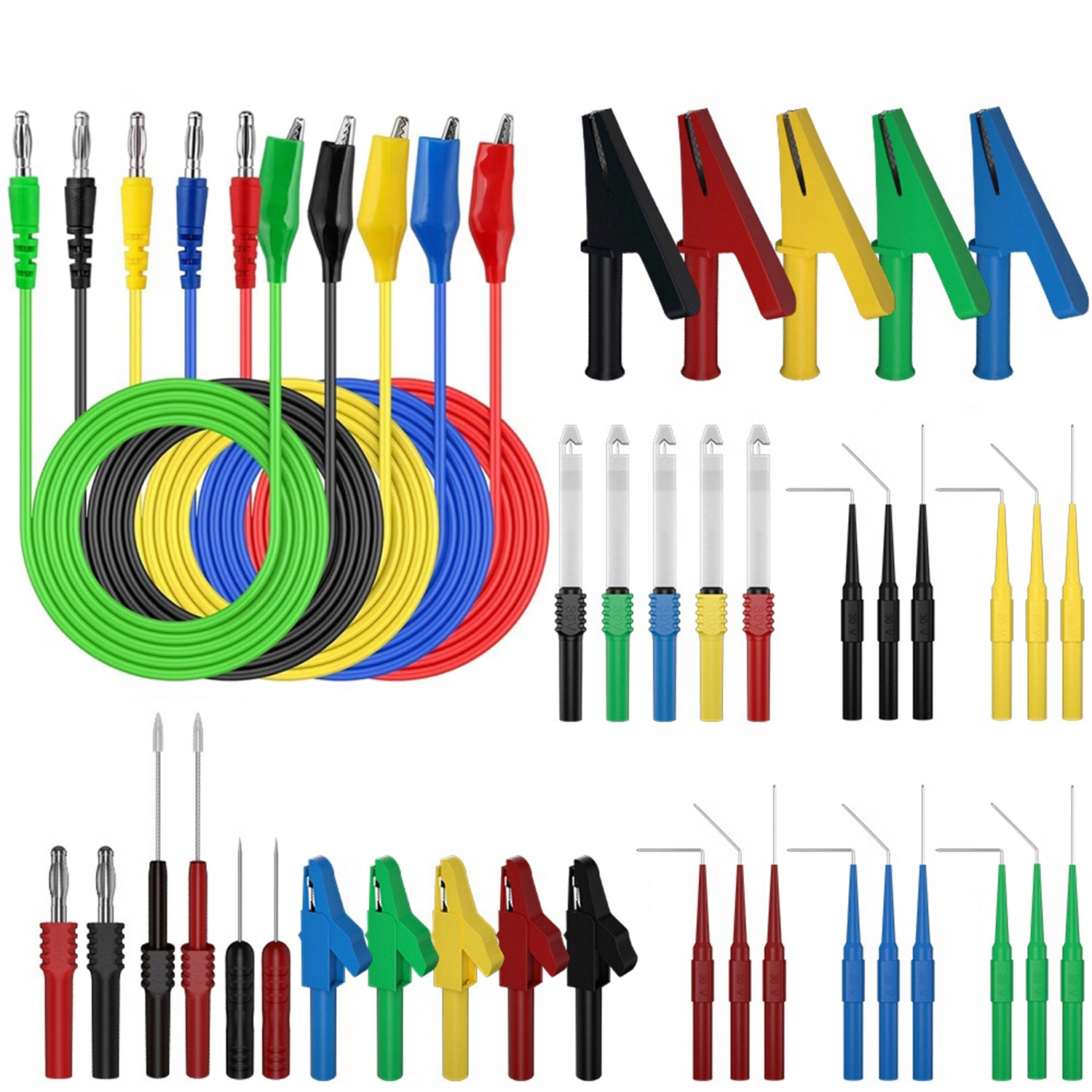 Sada měřících kabelů Krokodýlová svorka Měřicí kolík oblek