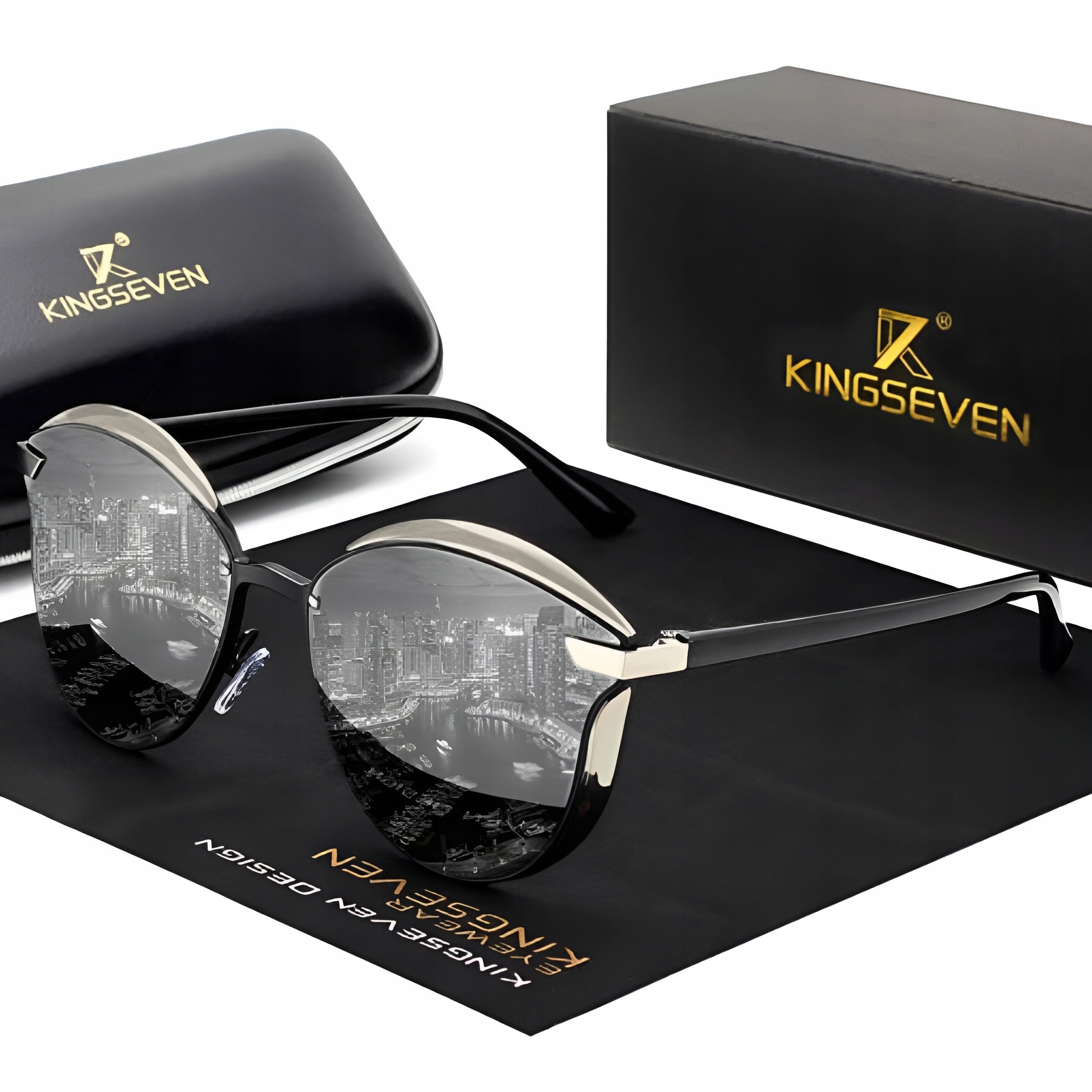 Sluneční brýle Kingseven Cat Silvery UV400 Dámské Etiu