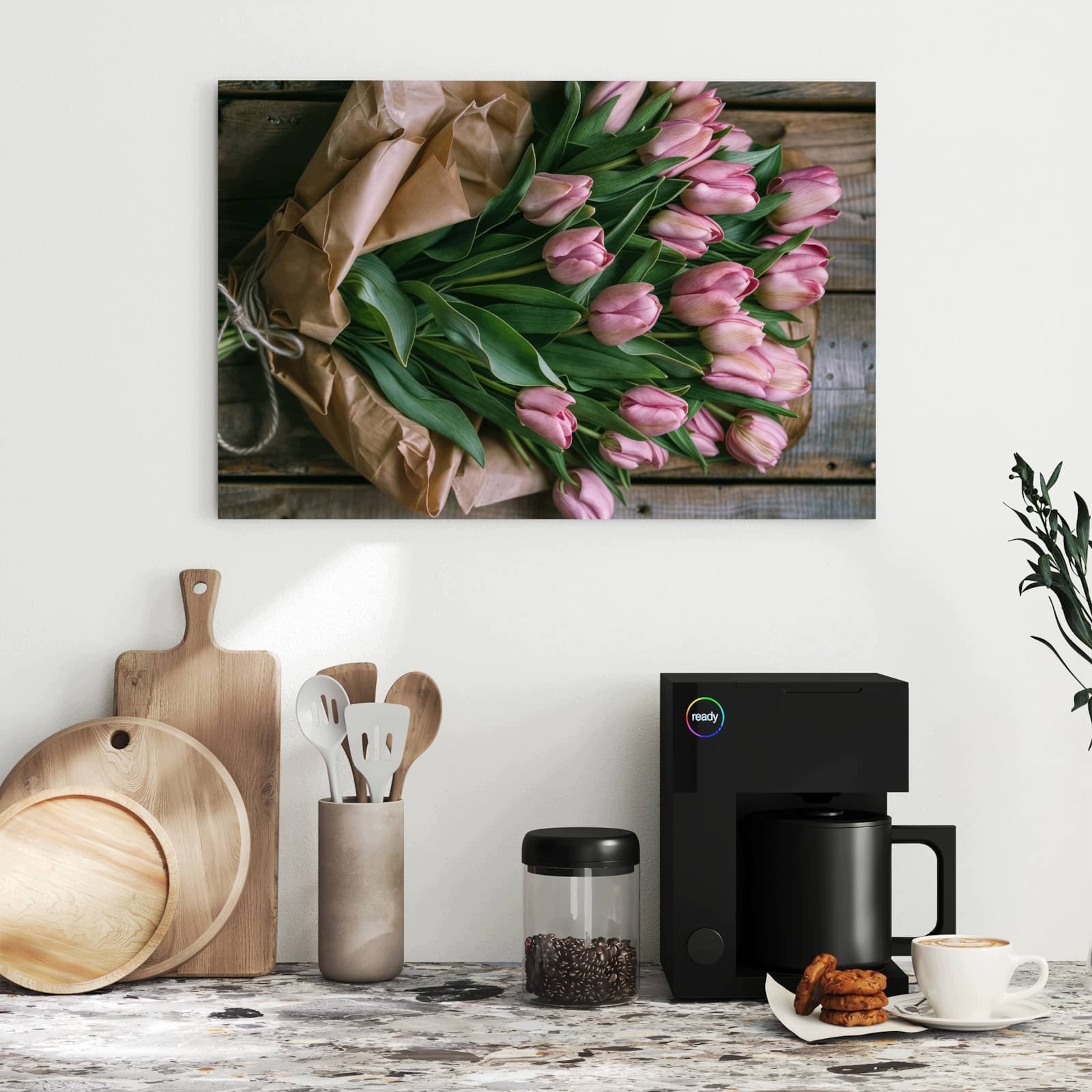 Magnetická tabule Růžový Kytice tulipánů 60 × 40 cm