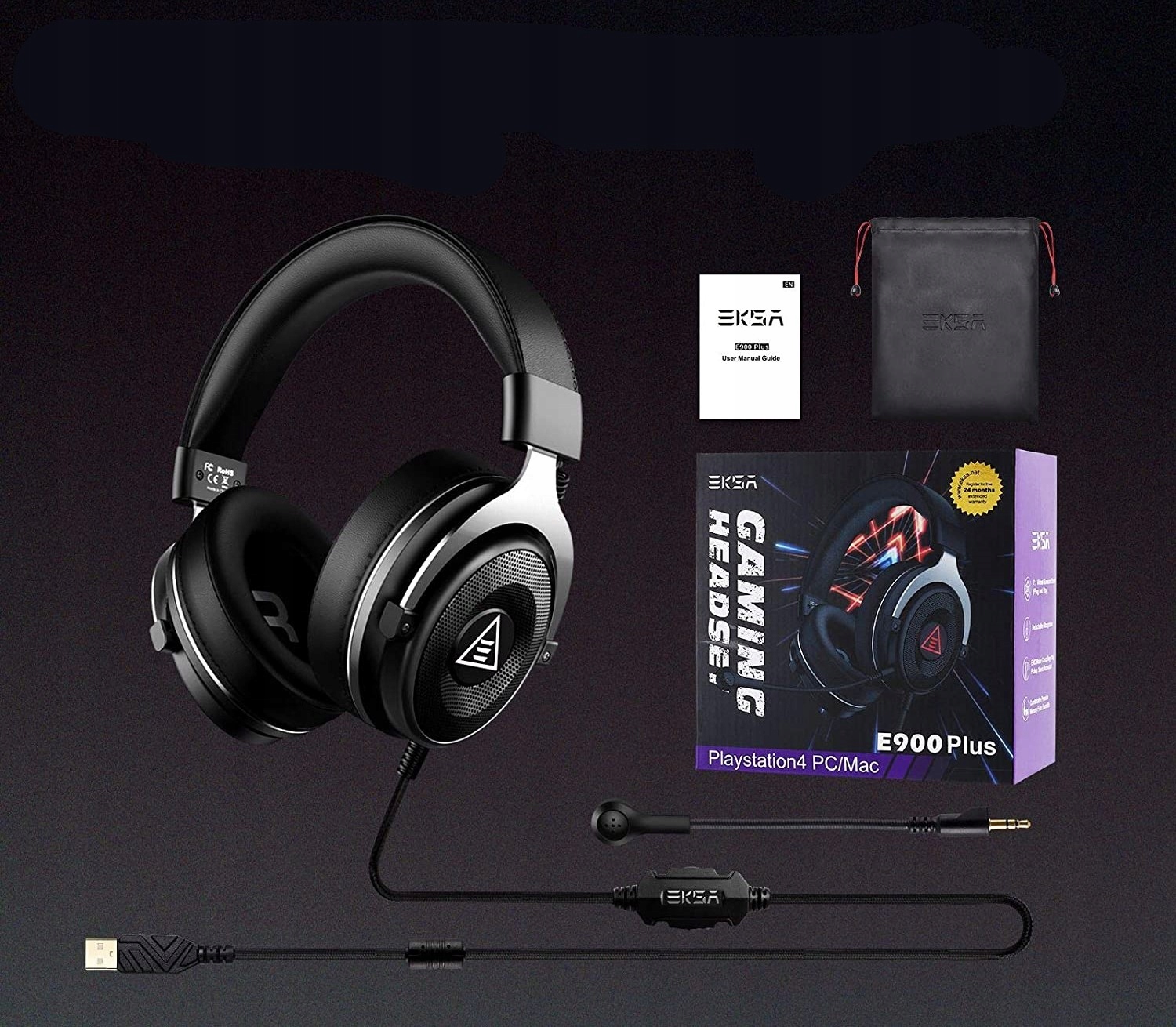 EKSA E900 PLUS ZESTAW SŁUCHAWKOWY 7.1 KABEL 2M Kod producenta 001