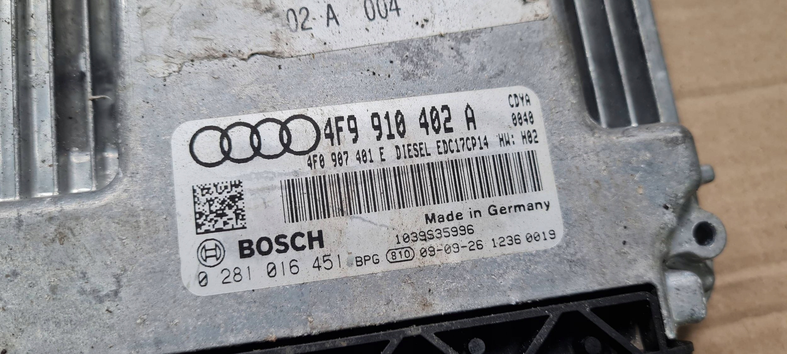 A6 C6 LIFT computer control unit of the engine 3.0 TDI CDY 4F9910402A
