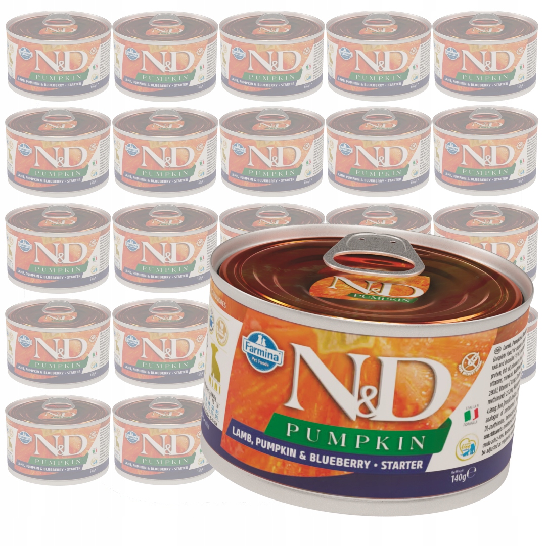 Levně Farmina N&d Starter 24x140g Krmivo pro štěňata Jehněčí dýně Borůvka