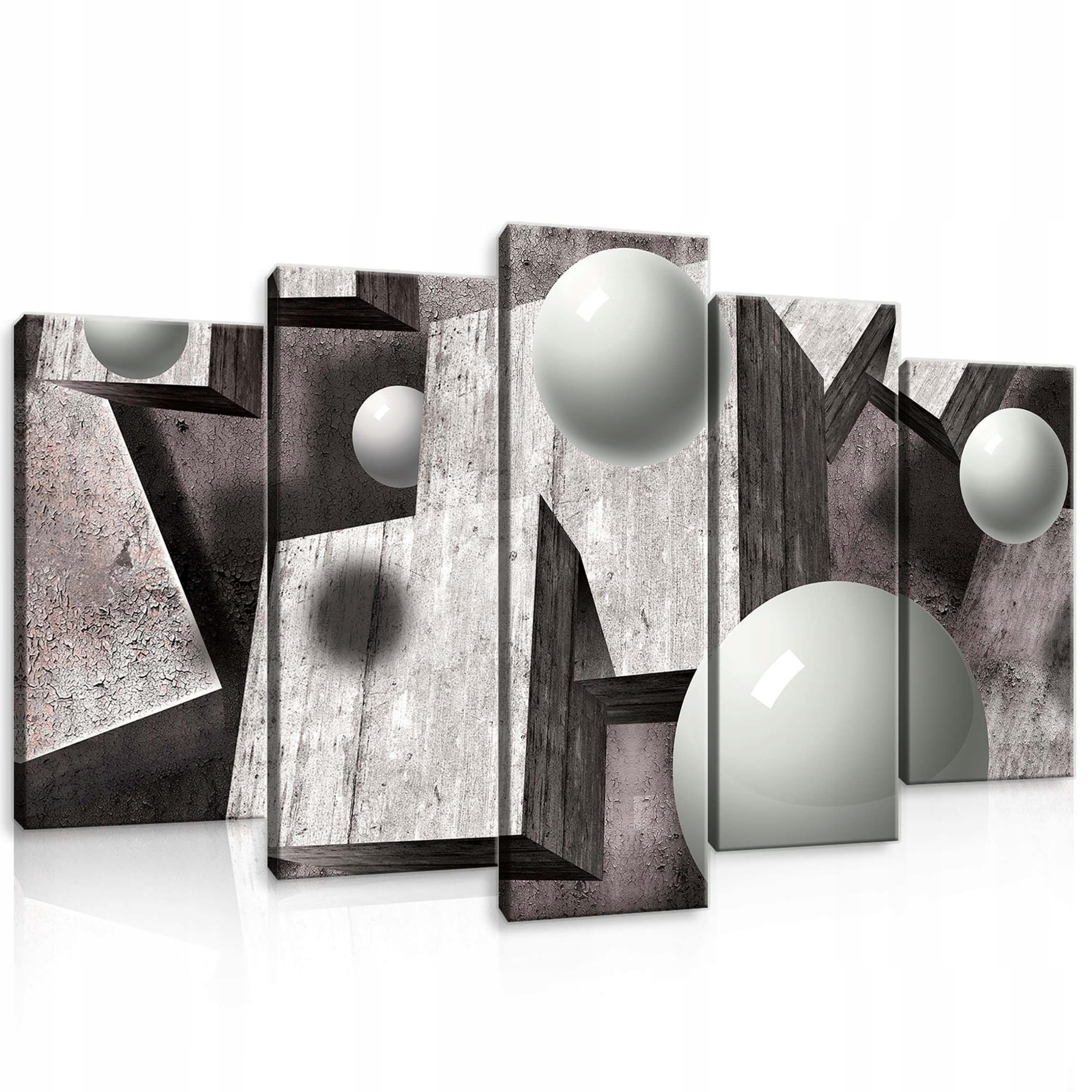 Obraz 100x60 Geometrická abstrakce 3D sféry, monochromatický minimalismus