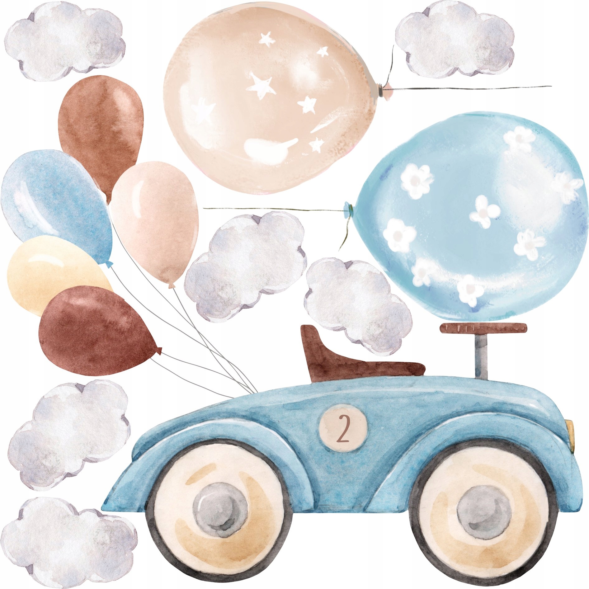 

Naklejka ścienna Samochody Auto Balony 100x100cm