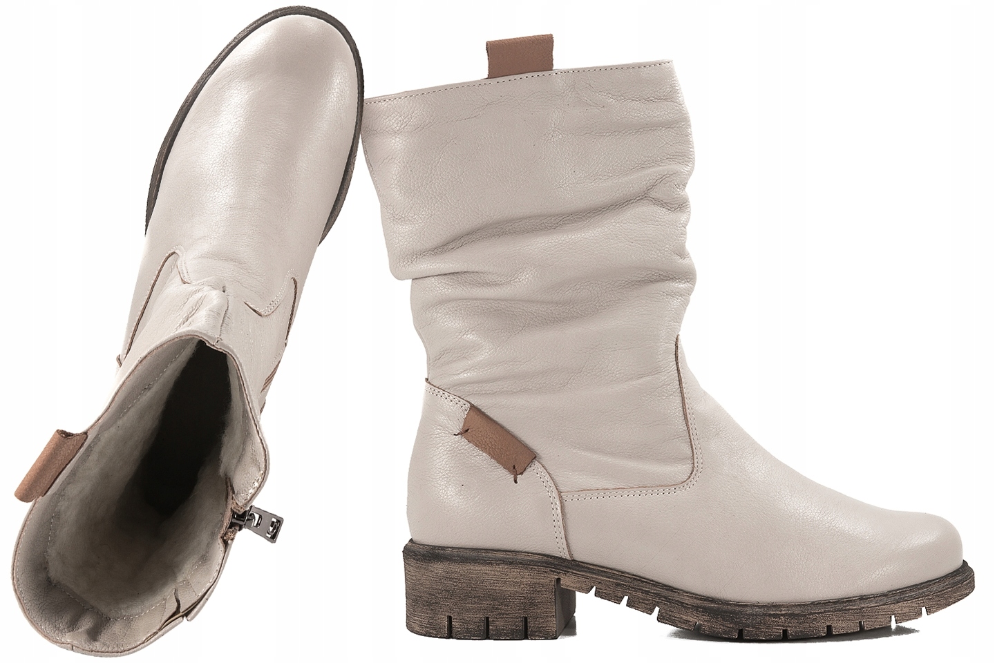 Galant 701 Dámské Zimní Kozačky Kotníkové Boty Zateplené Kůží šedé Šedá 36