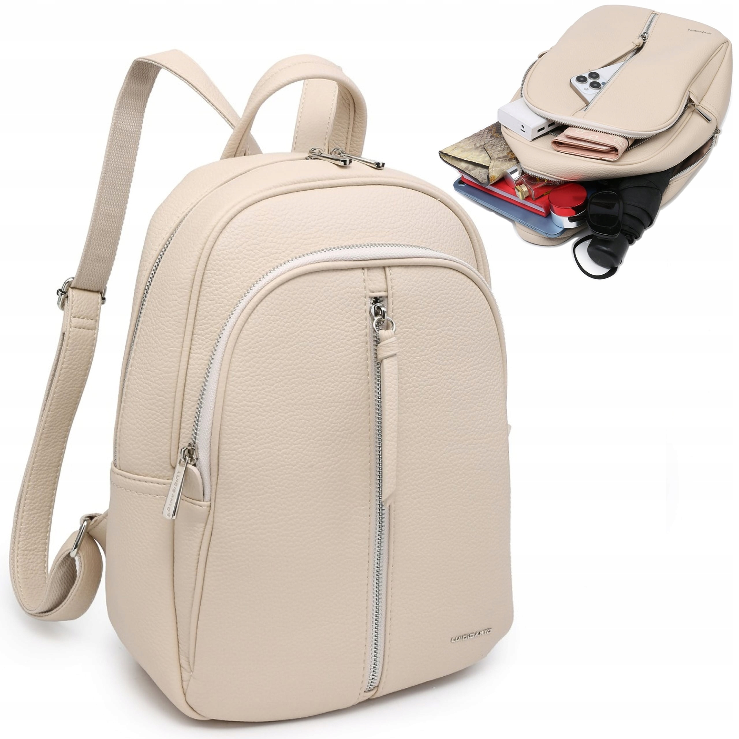 Batoh Dámský Béžový Eko Kůže Luigisanto Pro ni Městský Sportovní