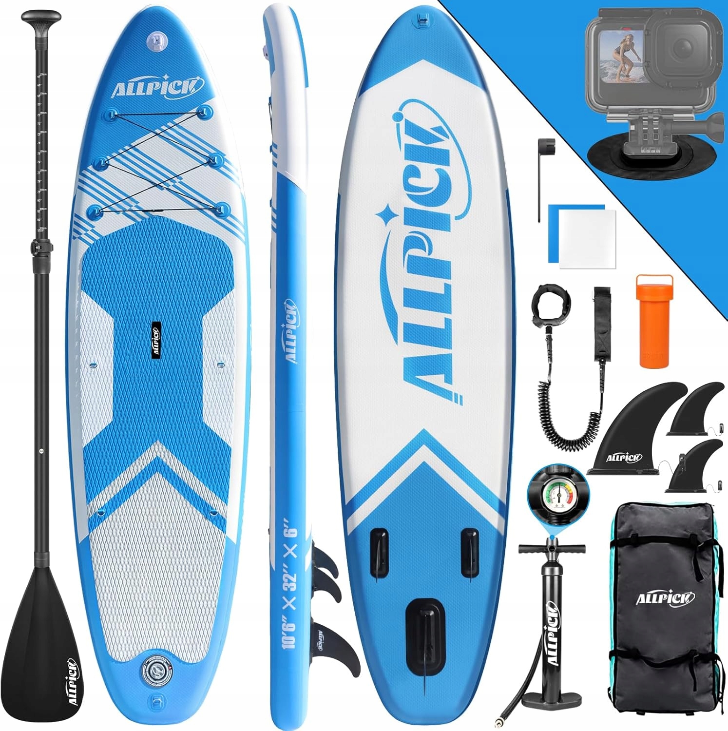 Deska Nadmuchiwana Supboard 320x81cm Niebieska 180kg Pvc