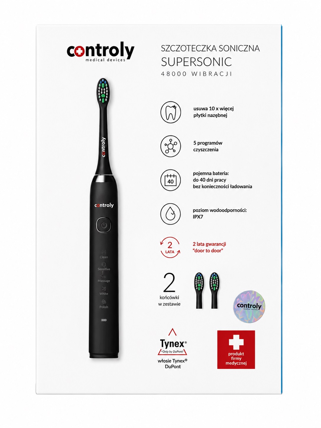 Controly Szczoteczka Soniczna Supersonic 48000 Wibracji 5TRYBÓW Czyszczenia