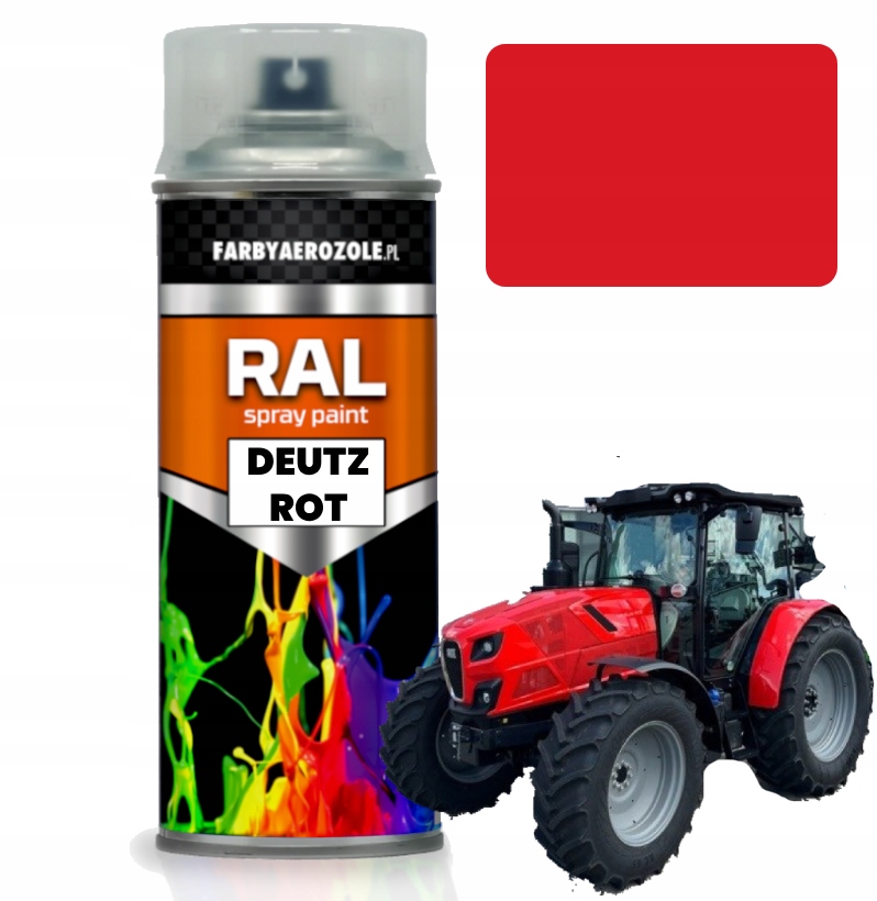Deutz Rot Red Farba Do Traktora Maszyn Rolniczych w Sprayu 400ml Czerwona