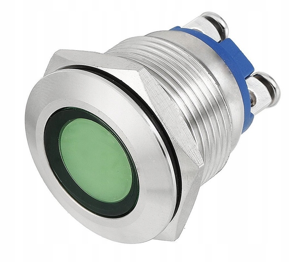 

Metalowa kontrolka Led 14mm 230V zielona