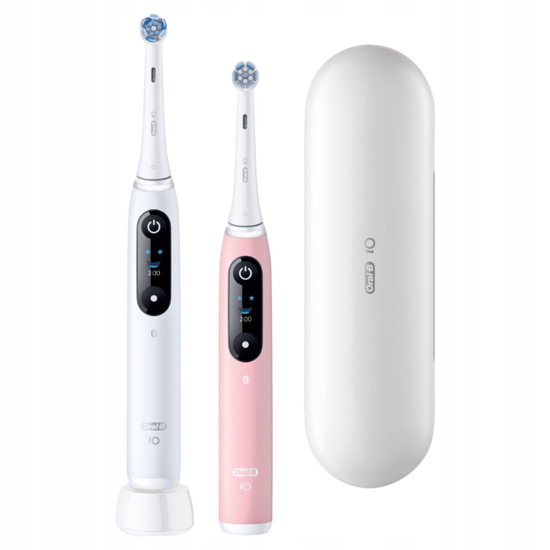 Oral-B iO 6 Szczoteczka Elektryczna Biała i Różowa, 2 Końcówki, etui