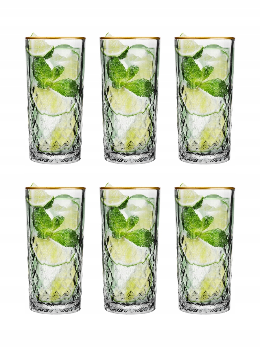 

6x Szklanka 300ml Złote Obrzeże,do Whisky,drinki,