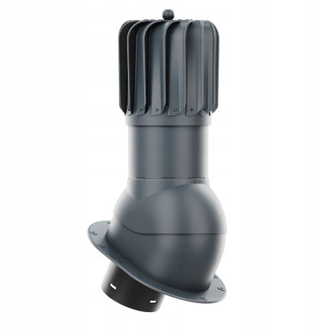 Rotační Větrací komín , podlouhlý, průměr 150, Ploché Kryty, Antracit 7016