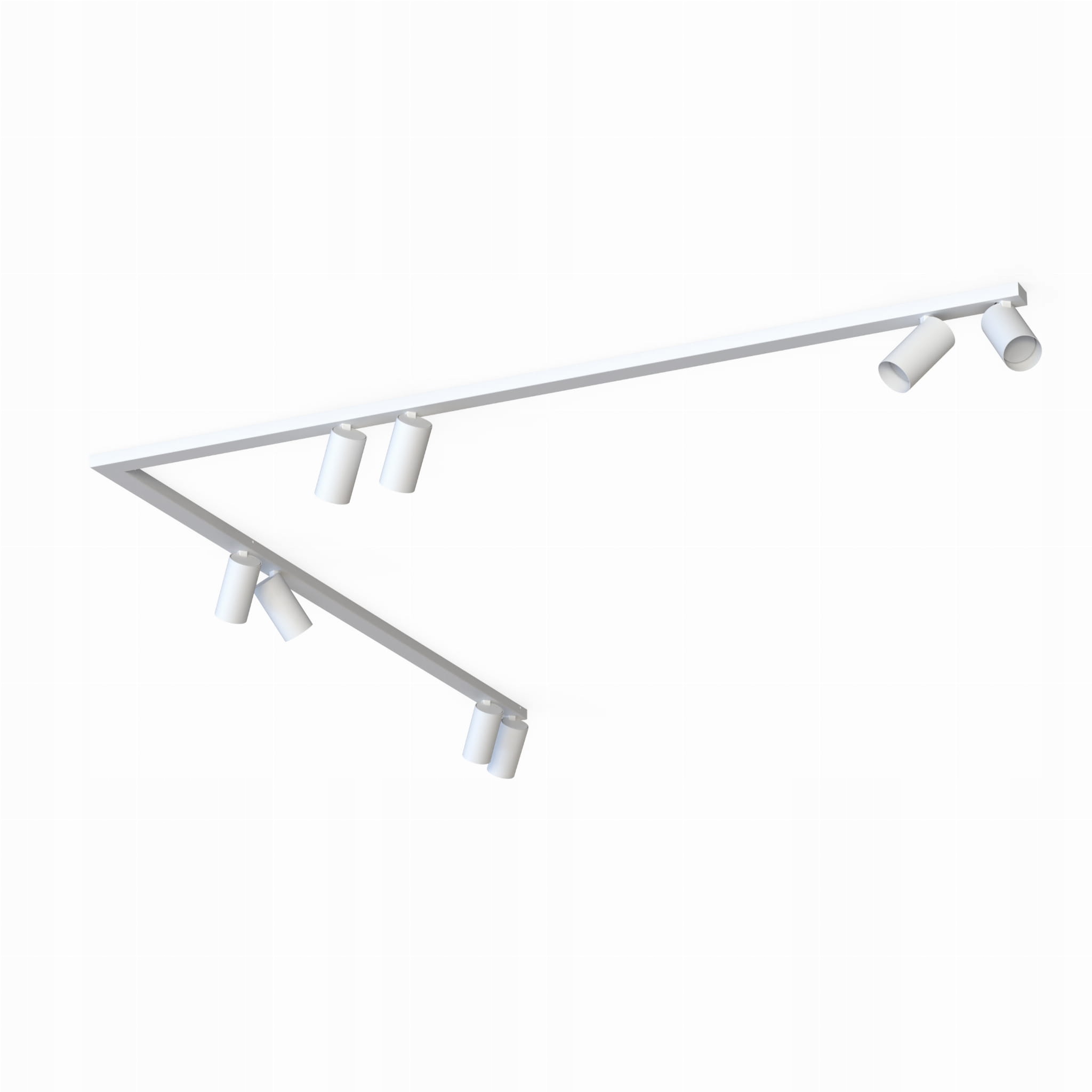 Stropná lampa biela s lištou 150 x 150 cm 8 reflektorov Mono Nowodvorski