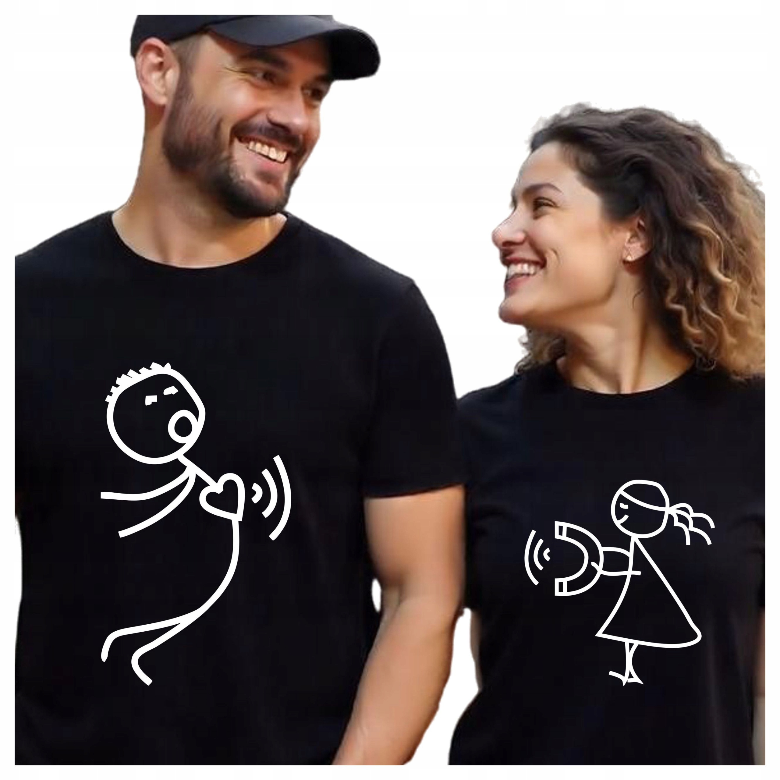 Koszulki dla Par Pary na Walentynki Zakochanych Chłopaka Magnes L