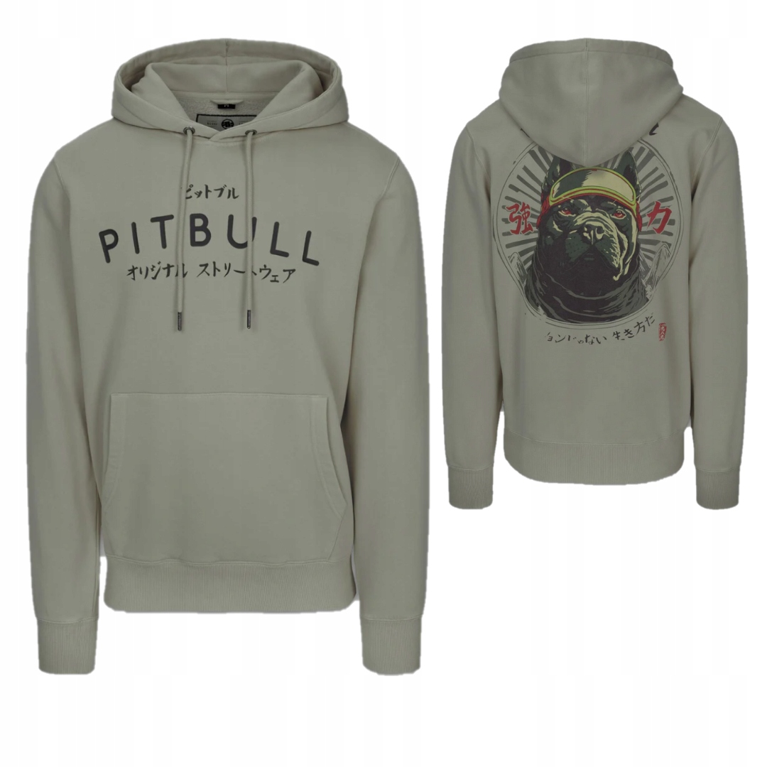 Pitbull West Coast Pánská Mikina S Kapucí Hooded Washed Mt Fuji Zelená L