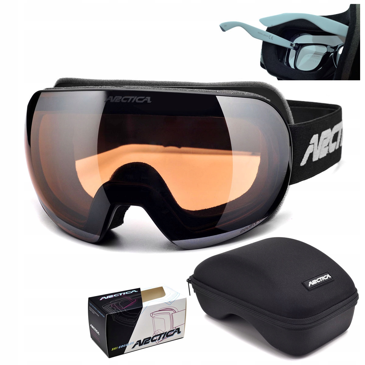 Arctica G-104A Lyžařské Brýle Na Brýle Nezamlžující Se Pouzdro