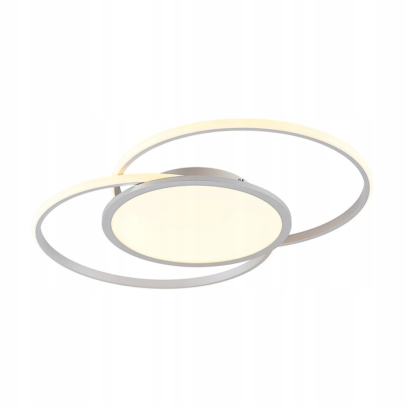 Lampa sufitowa Led Lucande Senne, Cct, srebrny, metalowy