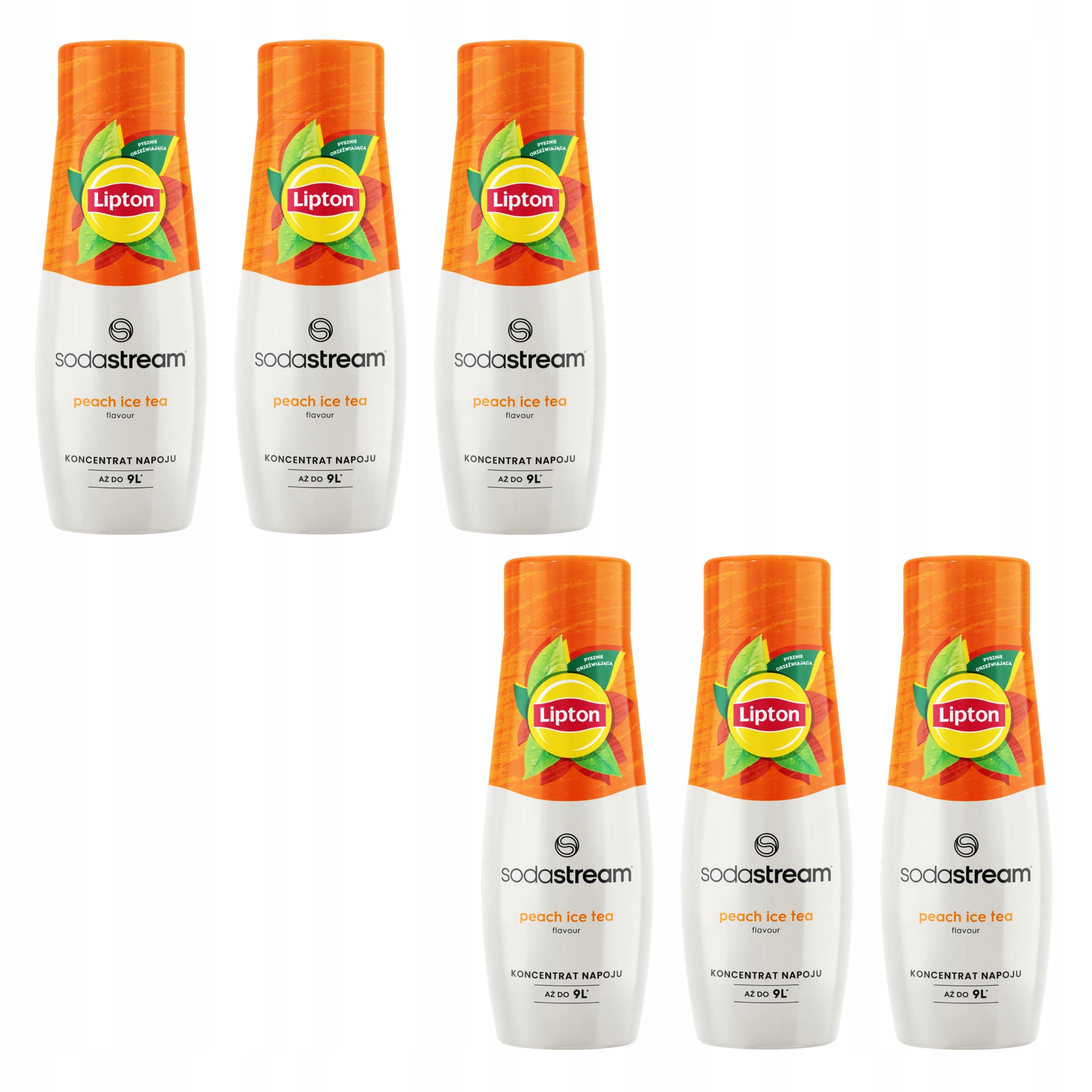 6x Syrop Sodastream koncentrat Ice Tea Lipton peach Brzoskwinia Saturatora