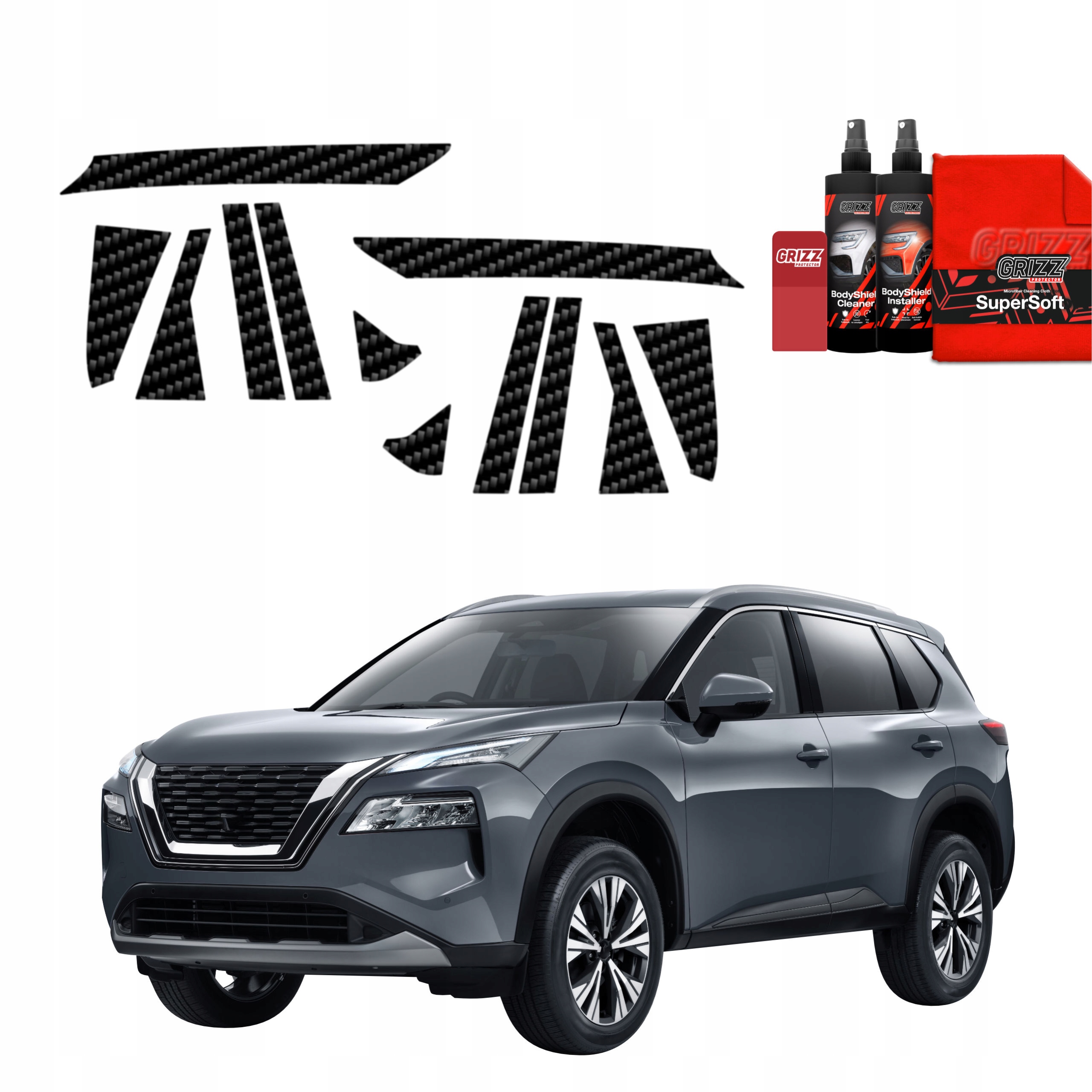 12v1 Fólie na sloupky pro Nissan X-Trail Facelift (2024-2025)
