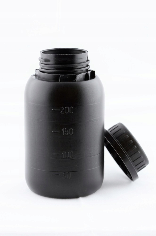 

Butelka Hdpe 250 ml czarna nakrętka z plombą