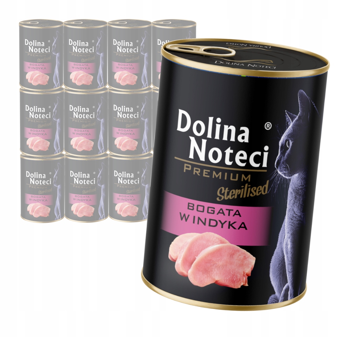 Levně Dolina Noteci Premium Sterilised 12x400g Vlhké Krmivo pro kočky bohaté na krůtu
