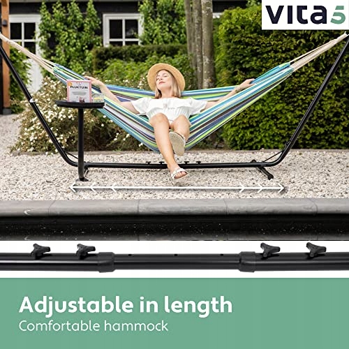 VITA5 Hamak Zestaw Dla 2 Osób Do Ogrodu i Wnętrz 200kg Udźwig — miniatura 4
