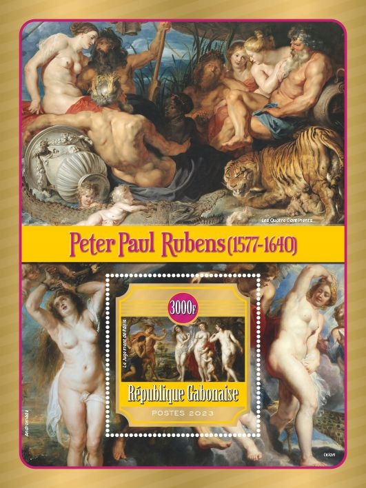 Akty malarstwo Peter Paul RUBENS Gabon blok [2] #GAB2318