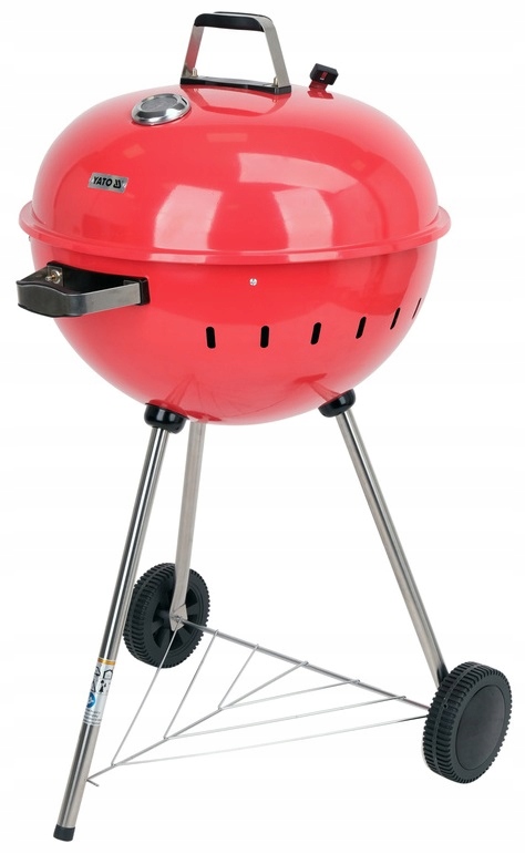 Grill Węglowy Ogrodowy Kulisty Czerwony Pokrywa Ruszt 54cm YATO YG-20304