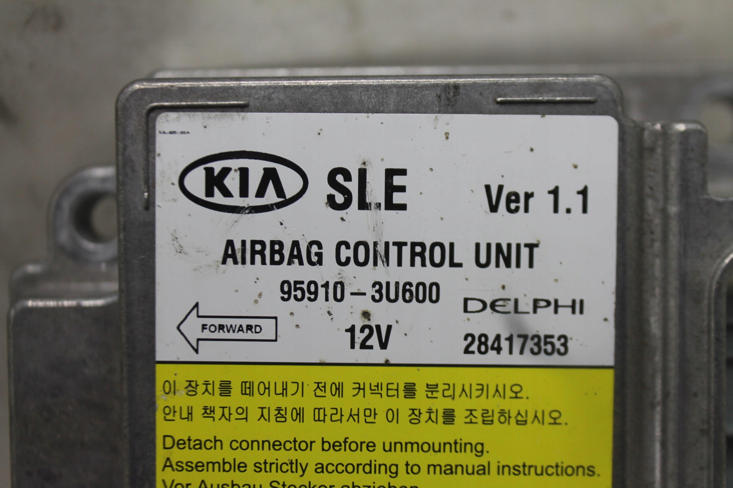 modulo SENSOR airbag 95910-3U600 KIA SPORTAGE III 10-15