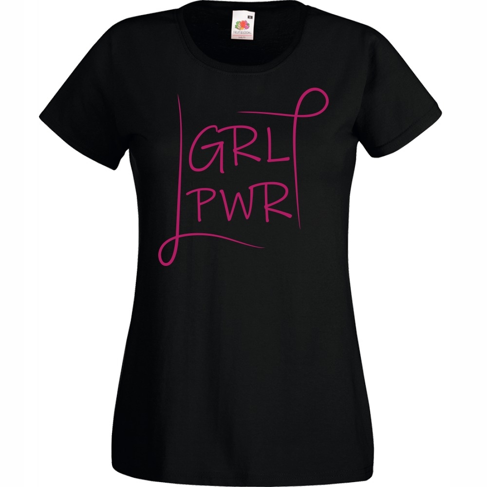 

Koszulka girl power grl pwr feminizm XL czarna