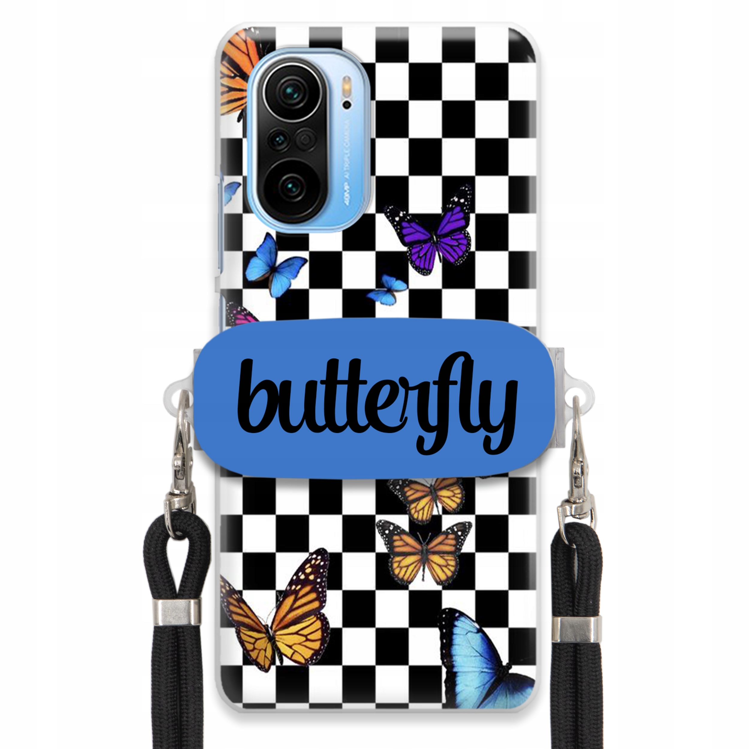 Puzdro Pre Xiaomi Redmi K40 Case Obdĺžnikový Držiak Vodítko Butterfly Motýle